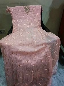 Beautiful Peach Embellished Gown