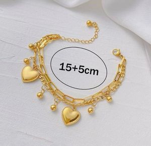 Chic Gold Layered Heart Bracelet