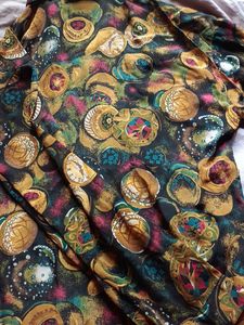 Vintage Abstract Print Button-Up Shirt