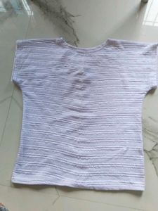 White Textured Sleeveless Top