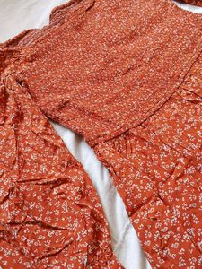 Summery Floral Print Puff Sleeve Dress