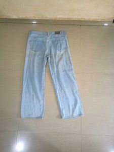 Trendy Light Blue Wide-Leg High-Waist Jeans