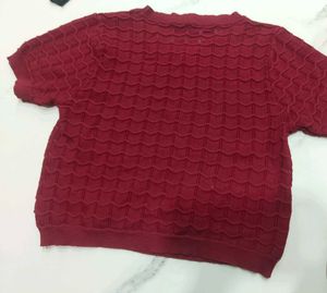 Chic Textured Red Top