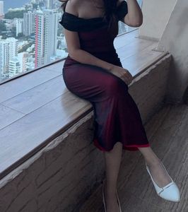 Elegant Off-Shoulder Maroon Dress