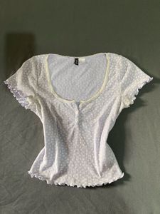 Cute Floral Print Henley Top
