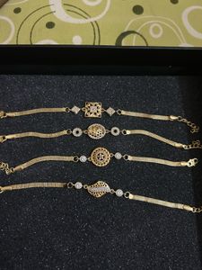 Elegant Gold Bracelets Set
