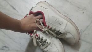 Campus White &amp; Red Sneakers