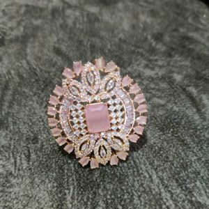 Stunning Rose Gold Ring with Pink Stone