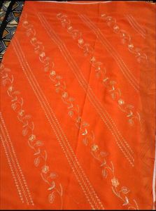 Vibrant Orange Embroidered sarees