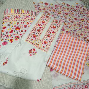Flower Printed Cotton Suit