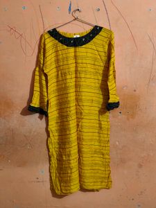 Yellow Striped Kurta