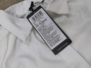 White Puff Sleeve Cropped Shirt