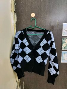 Argyle Knit Cardigan