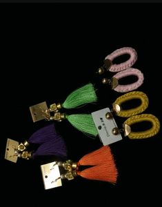 5 PIr Colorful Tassel Earrings