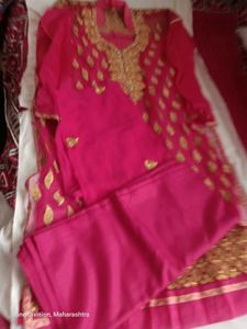 Stunning Pink Kurta with Gold Embroidery