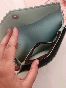 Stylish Mint Green Wallet with Studs