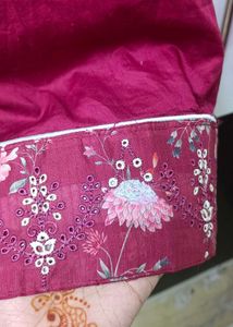 original pakistani suits Beautiful Red Floral Kurt