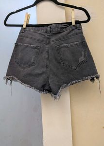 Gray Denim Cut-off Shorts