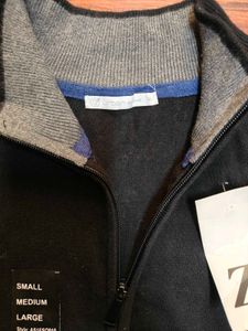 Men's Black Zip-Up Sweater
