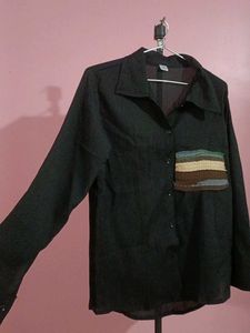 Stylish Dark Button-Up Shirt