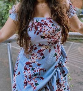 Floral Off-Shoulder Ruffle Dress