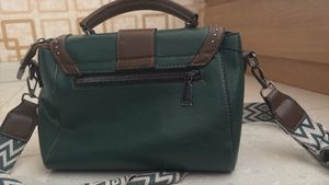 Unique Green &amp; Brown Handbag