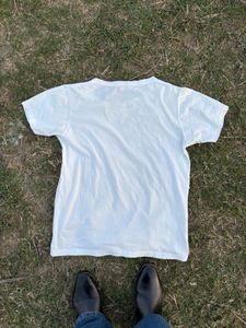 Vintage White Graphic Tee with Kate Moss Print