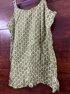 Green Printed Cotton Kurta