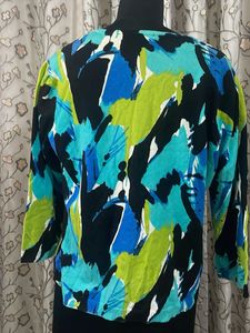 Colorful Abstract Print Cardigan