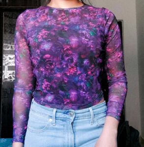 Zudio Multicolor Sheer Top With Lining