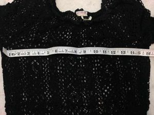 Sheer Crochet Black Top