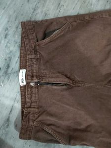 Zara Brown Baggy Cargo Pants