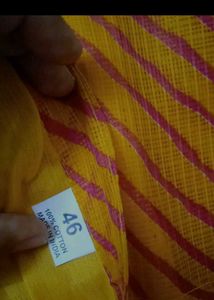 Yellow Kurta with Red Stripes