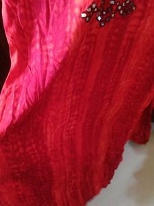 Vibrant Red Embellished Kurta for women