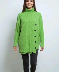 Stylish Green Button-Down Sweater