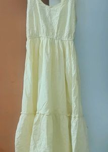 Light Yellow Embroidered Maxi Dress