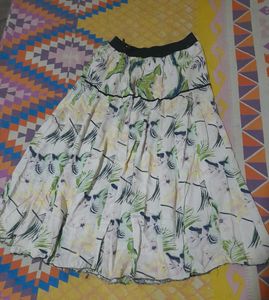 Boho Style Tropical Print Skirt