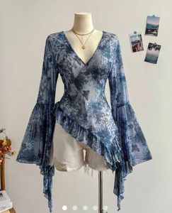 plus size Boho Floral Print Ruffle top