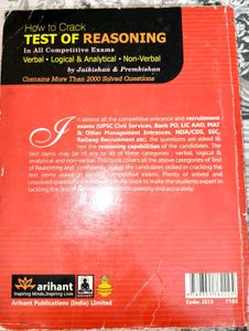 How to Crack Test of Reasoning Book USED