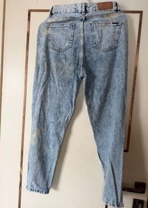 ONLY’s Brand Acid Wash Ripped Jeans with Patches