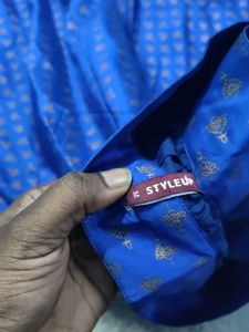Elegant Blue Ethnic Skirt With Packet