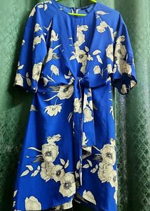 Vibrant Blue Wrap Dress from UK Designer Brand