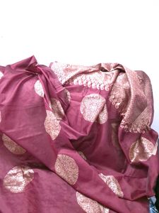 Maroon Banarasi Silk Saree with Gold Motifs