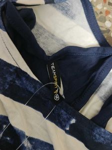 Blue &amp; White Striped Tunic Top