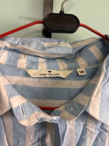 Blue &amp; White Striped Button-Up Top
