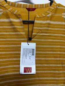 Mustard Yellow Striped Kurta