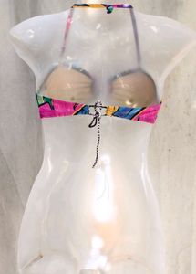 Vibrant Tropical Print Bikini Top