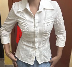Classic White Button-Up Shirt