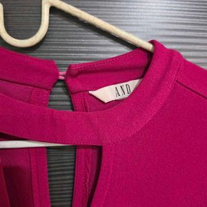 Pink long sleeves classy dress