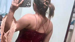 Sparkly Maroon Strappy Midi Dress